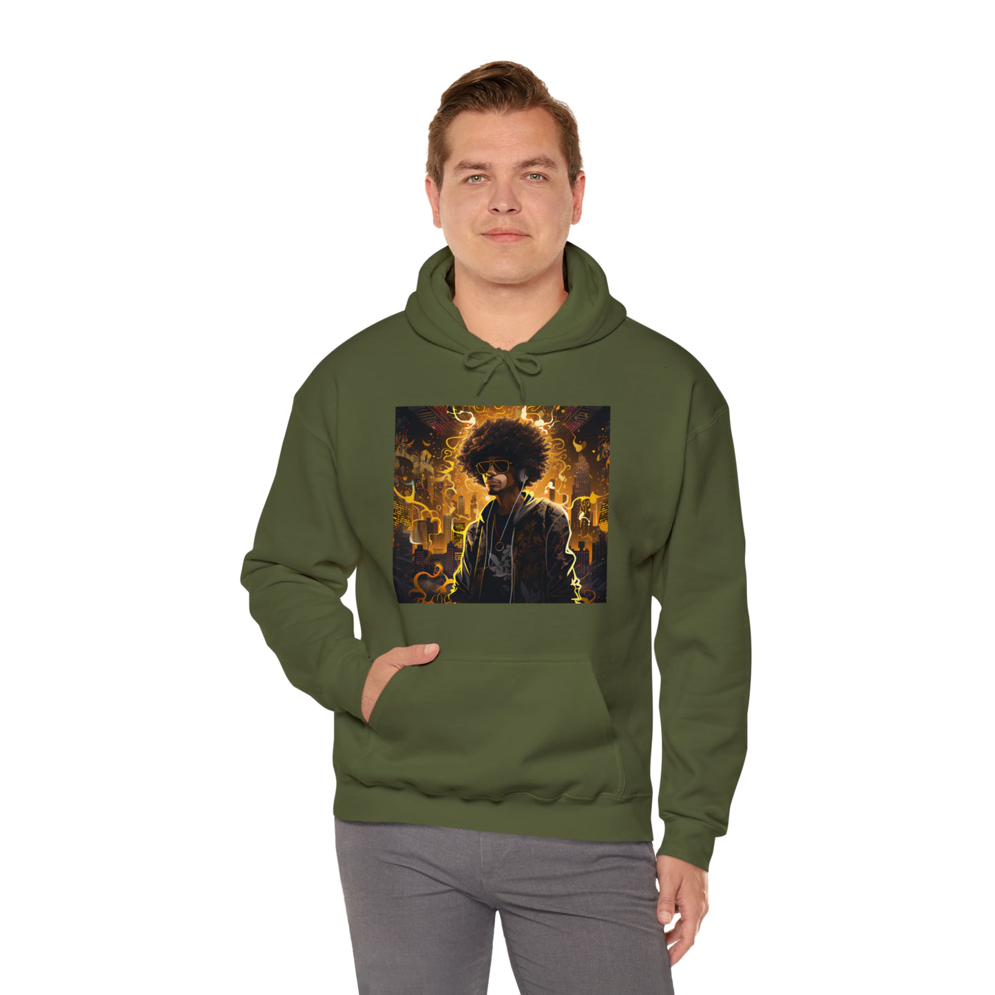 Introducing our Gold and Black Hip-Hop Hooded Sweatshirt