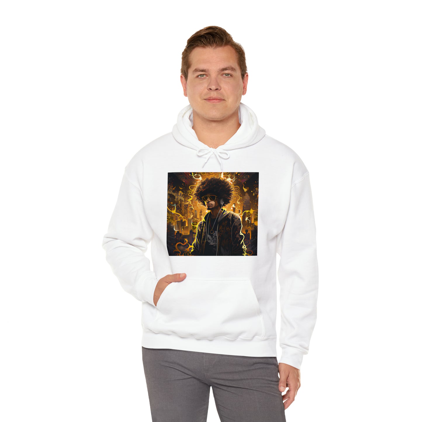 Introducing our Gold and Black Hip-Hop Hooded Sweatshirt