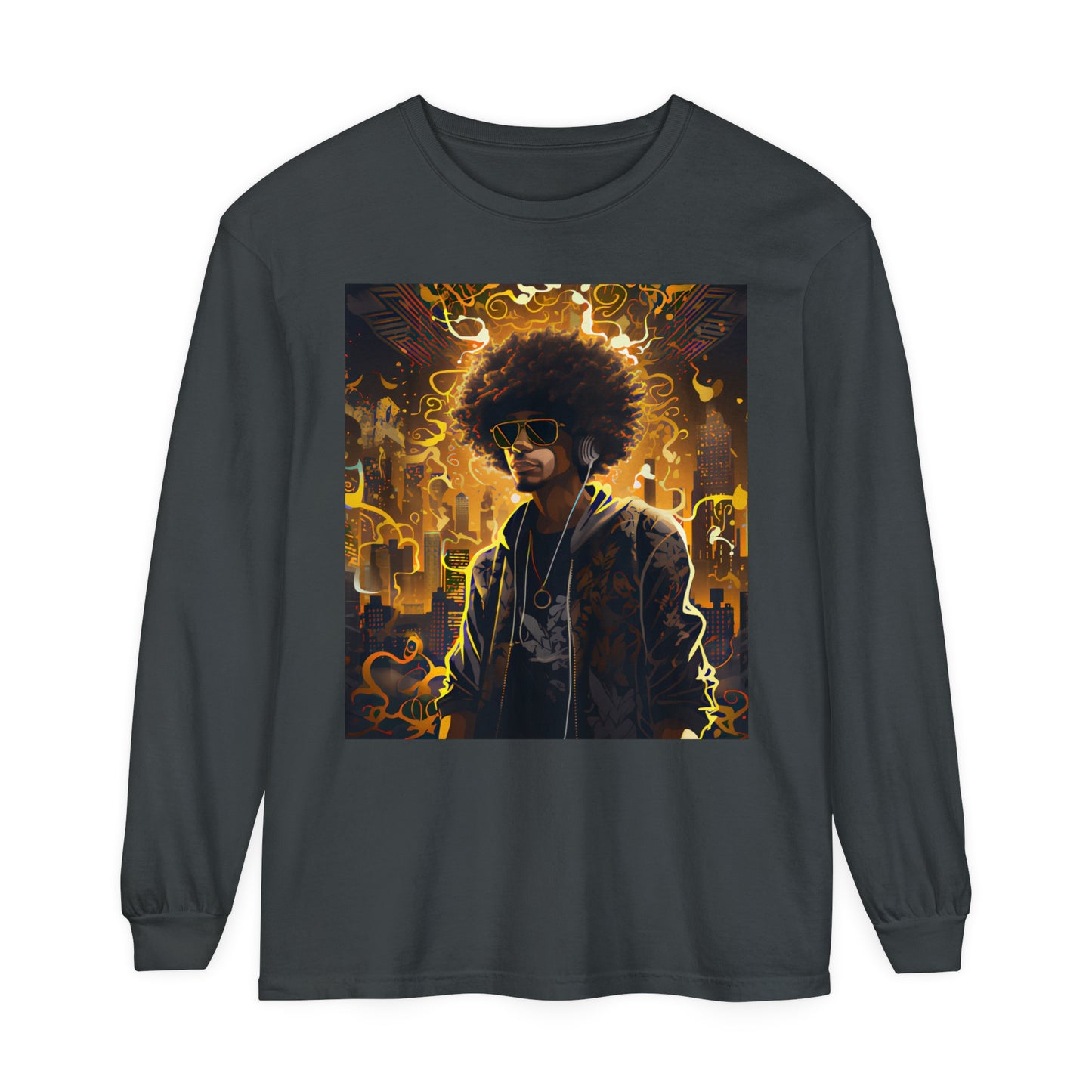 Introducing our Gold and Black Hip-Hop Long Sleeve T-Shirt