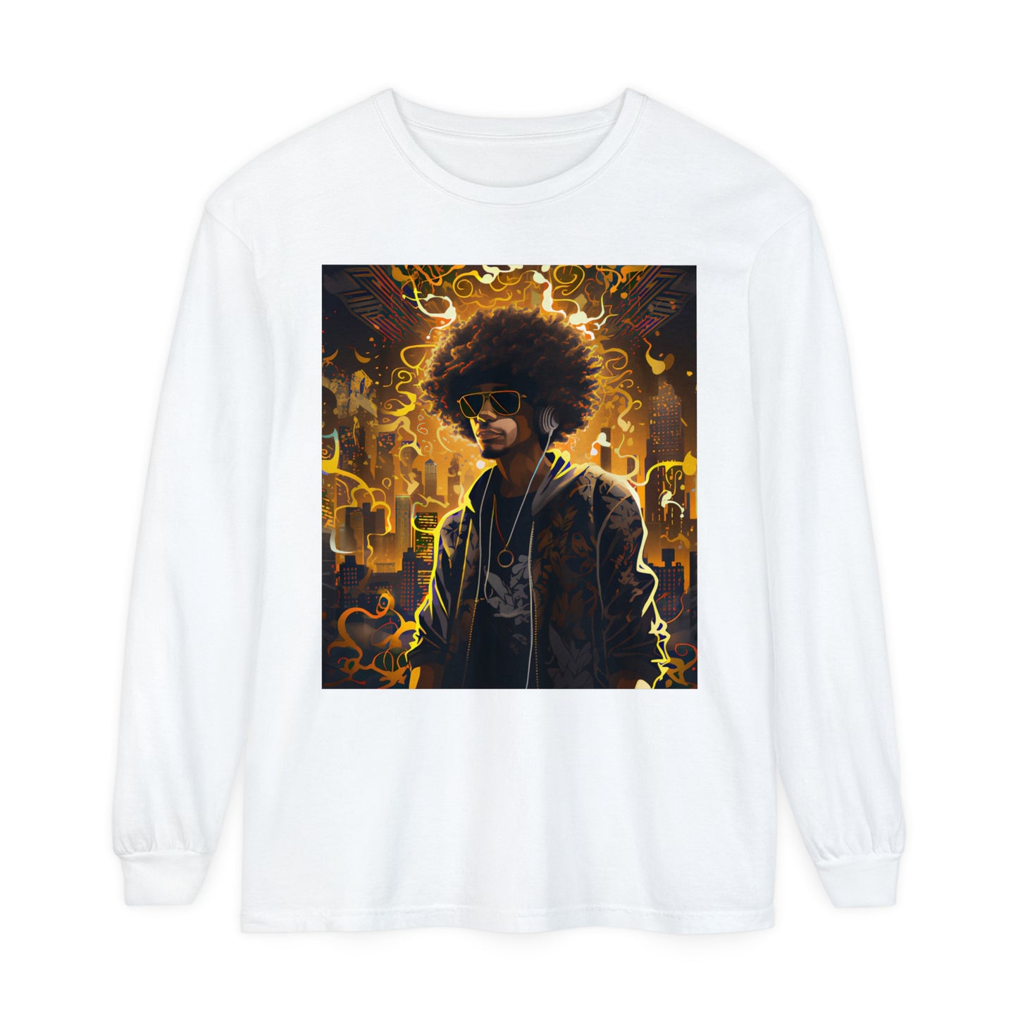 Introducing our Gold and Black Hip-Hop Long Sleeve T-Shirt