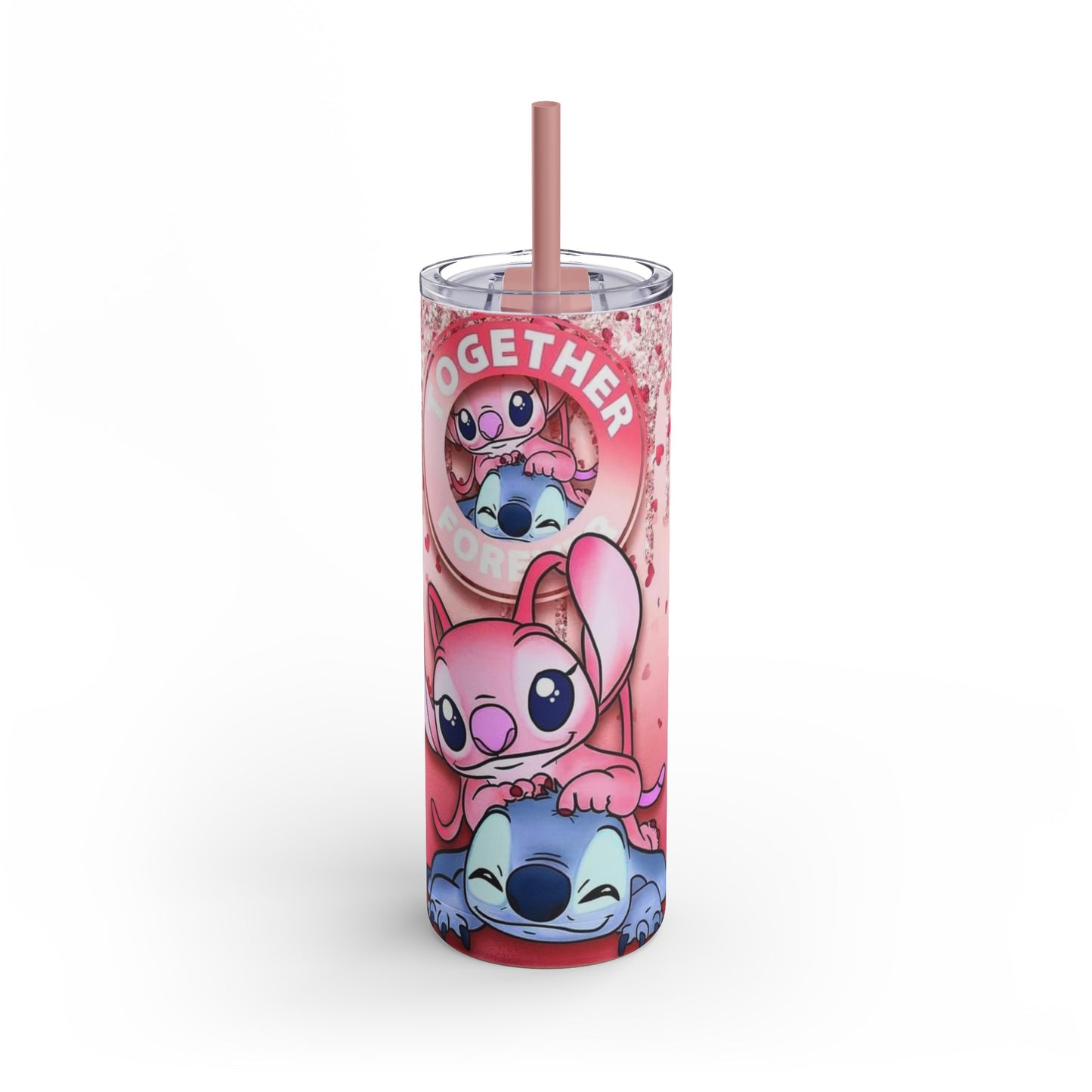 Stitch and Angel " Together Forever " Skinny Tumbler, 20oz